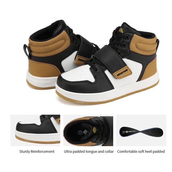 Boys & Girls High Top Sneaker - YELLOW WHITE BLACK - 4
